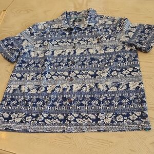 Havana Jim Hawaiin Tropical Men's Button Down Shirt Size Large